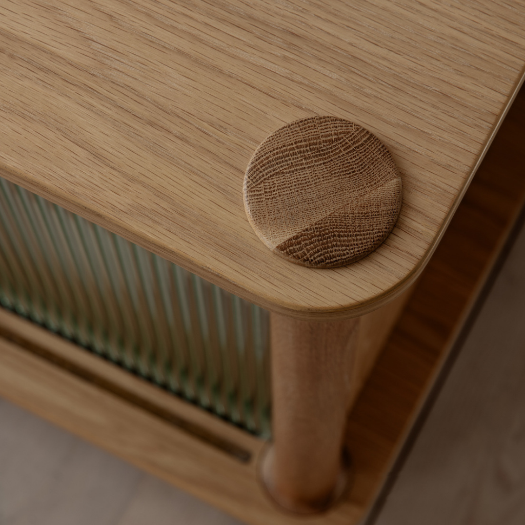 UMAGE Italic Sideboard, Black Oak/Glass