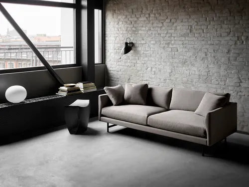 Fredericia Calmo Model 5622, 2 pers. Sofa 80 cm - Capture 5201 (Blågrå) og sorte metal ben