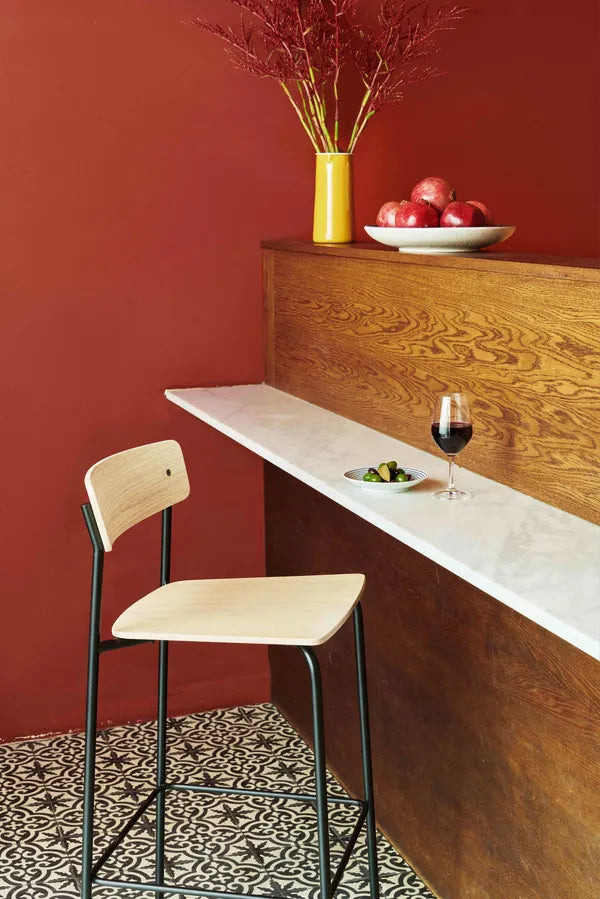 TAKT Cross Bar Chair Tube H75, Olieret zB / Sort Dunes læder