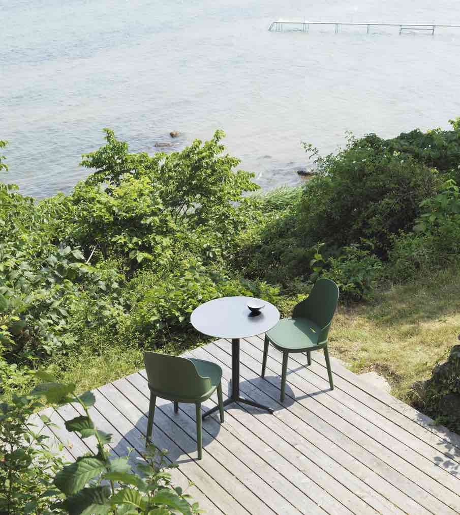 Normann Copenhagen Allez Gartenstuhl Polstert Canvas, Park grün/Polypropylen