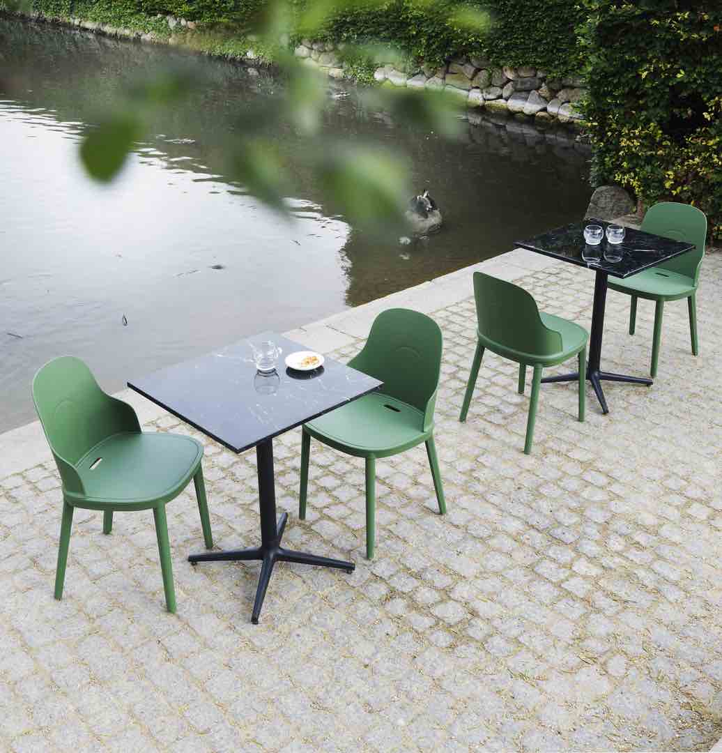 Normann Copenhagen Allez Gartenstuhl Polstert Canvas, Park grün/Polypropylen