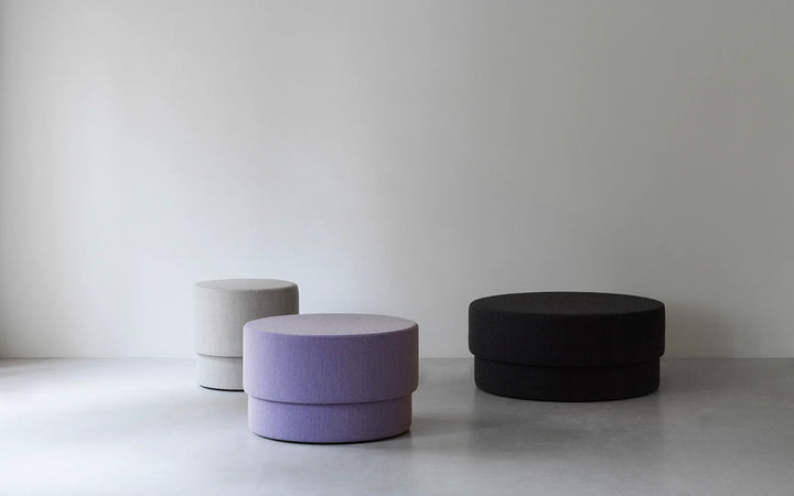 Normann Copenhagen Silo Pouf Medium, Grå/Blå Bouclé