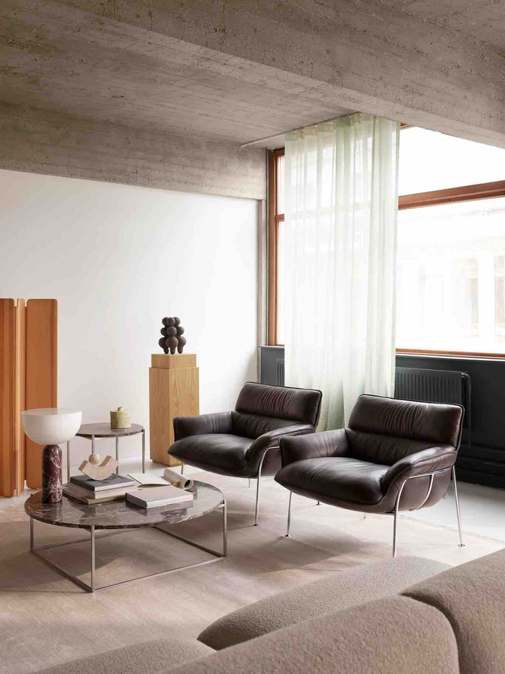 Wendelbo Circle Sidebord Ø100 cm, Pietra Grey-marmor/Børstet stål