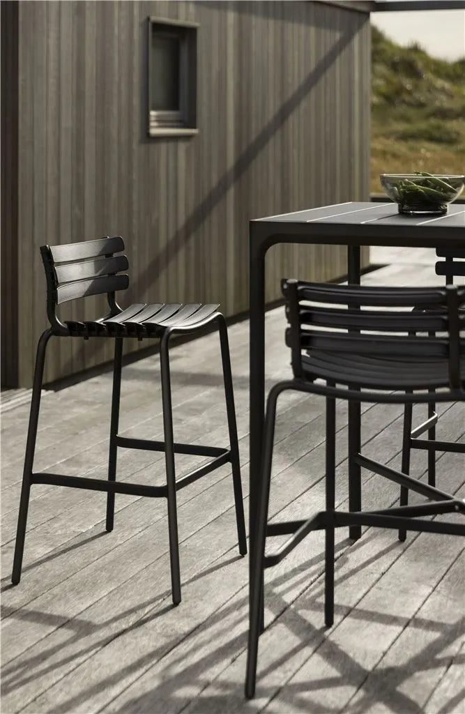 HOUE ReCLIPS Bar Chair, Udendørs Barstol, Sort