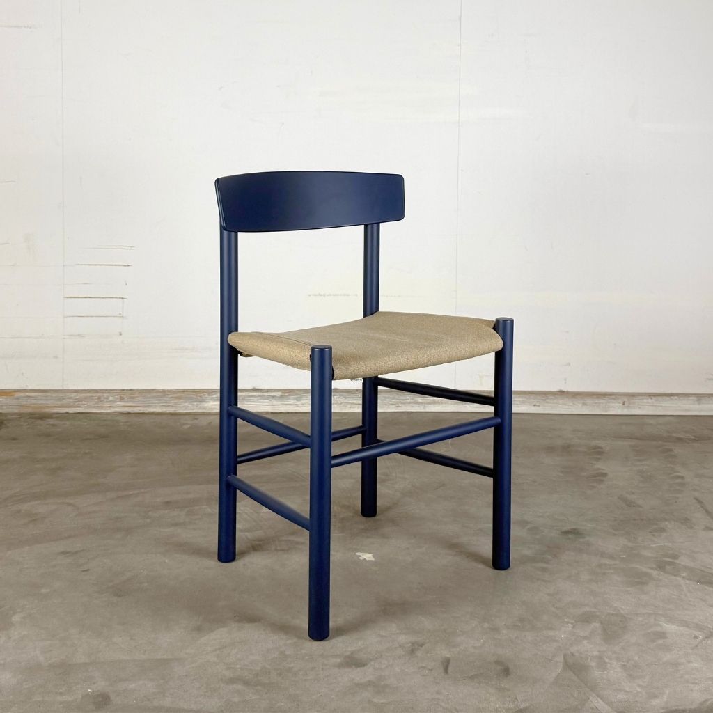 Fredericia Furniture Børge Mogensen J39 Folkestolen  - Indigo Blue / Canvas Natur