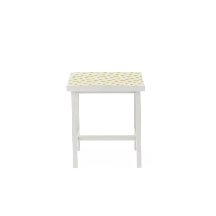 Warm Nordic Herringbone Sidebord -  Butter yellow
