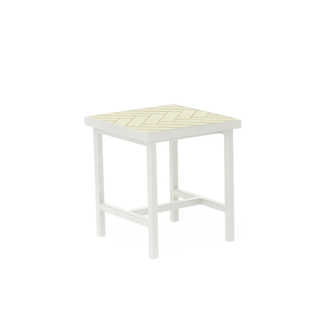 Warm Nordic Herringbone Sidebord -  Butter yellow