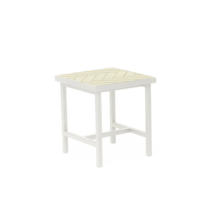 Warm Nordic Herringbone Sidebord -  Butter yellow