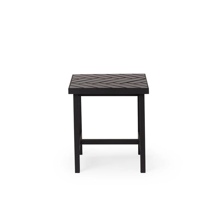 Warm Nordic Herringbone Sidebord - Soft black