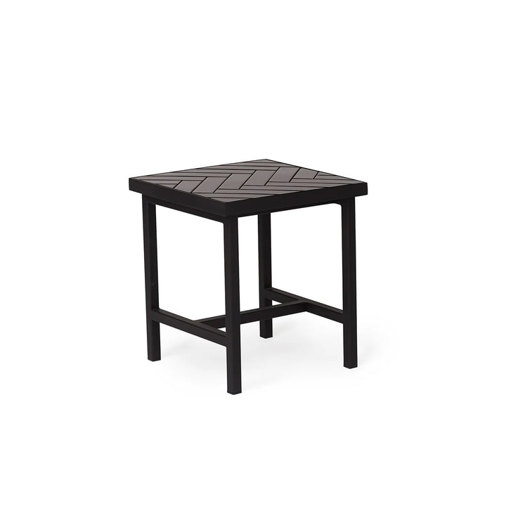 Warm Nordic Herringbone Sidebord - Soft black