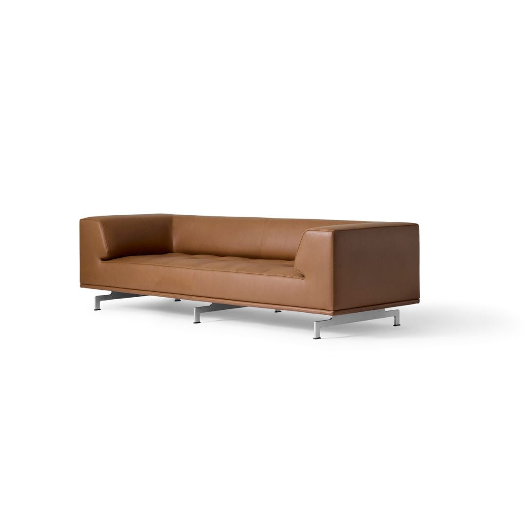 Fredericia Delphi Sofa Model 4511, 3-pers. - Læder Max 91, Nutshell, Børstet Alu Ben