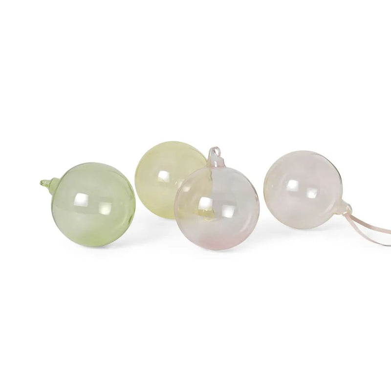 ferm LIVING Glass Baubles 4 stk Julekugler, L, Mixed Light