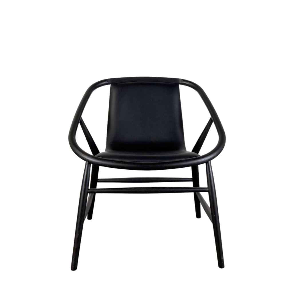 Fredericia Furniture Eve Loungesessel – Leder 88 Black / Eiche Schwarz lackiert
