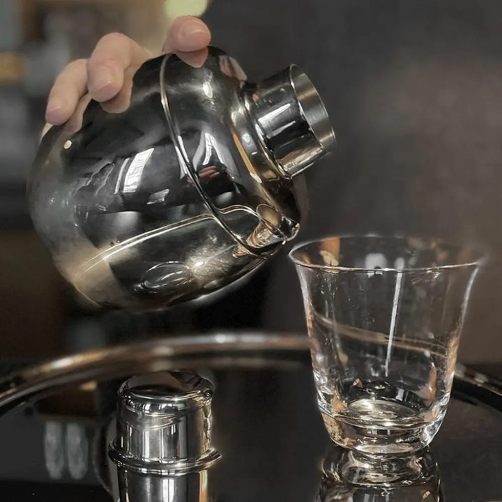 Kay Bojesen Shaker og Cocktail sæt, Blankt stål