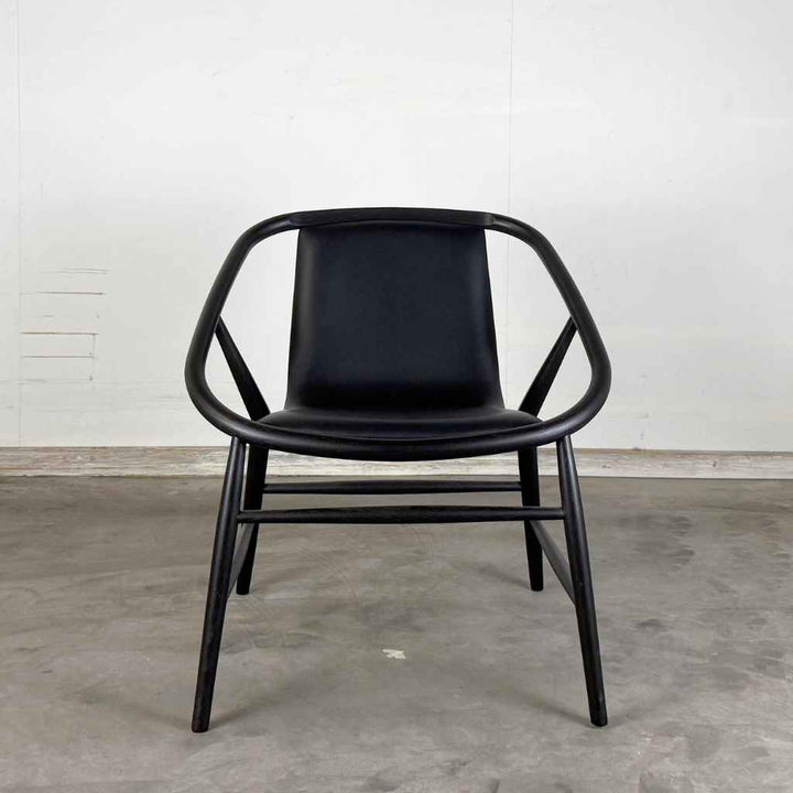 Fredericia Furniture Eve Loungesessel – Leder 88 Black / Eiche Schwarz lackiert