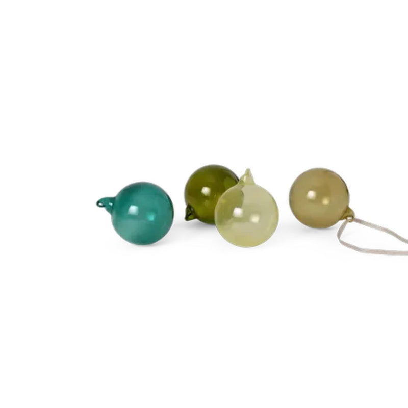 ferm LIVING Glass Baubles 4 stk Julekugler, M, Mixed Dark