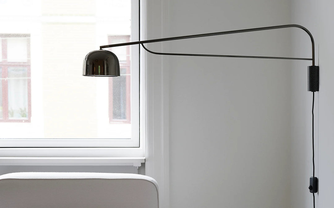 Normann Copenhagen Grant Wall lamp 111 cm, Brass/Granite