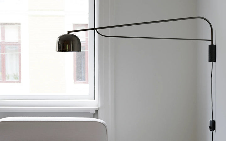Normann Copenhagen Grant Wall lamp 111 cm, Brass/Granite