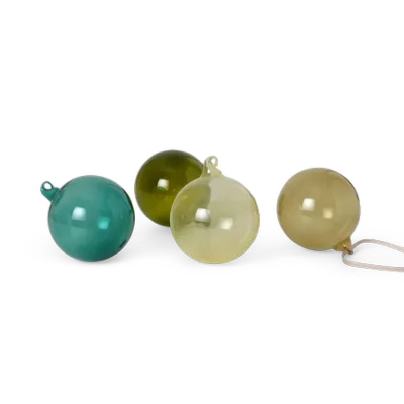 ferm LIVING Glass Baubles 4 stk Julekugler, L, Mixed Dark