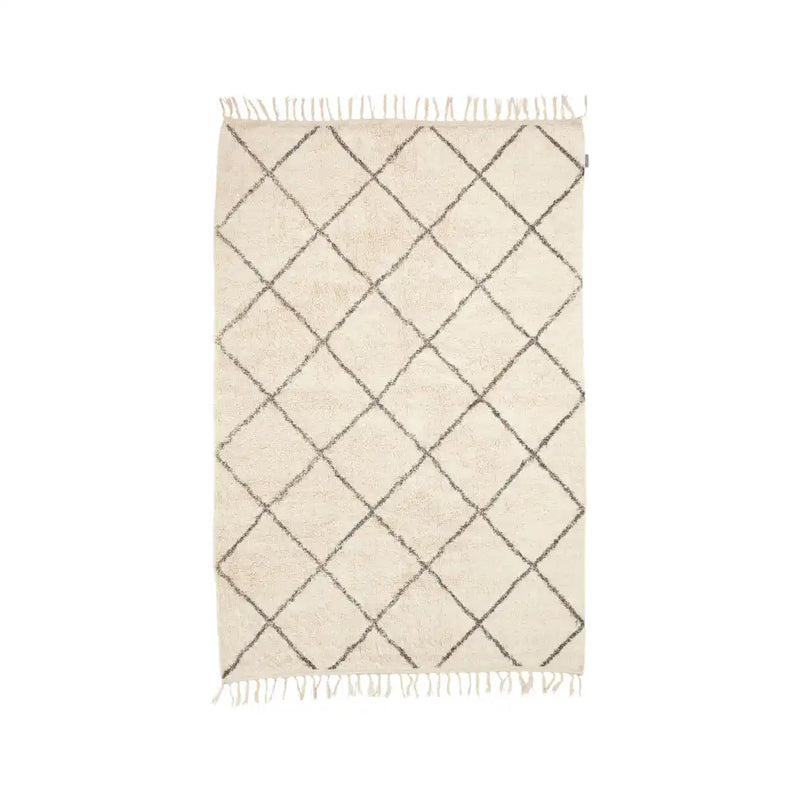 Hübsch Rhomb Gulvtæppe Large 120x108, Off white