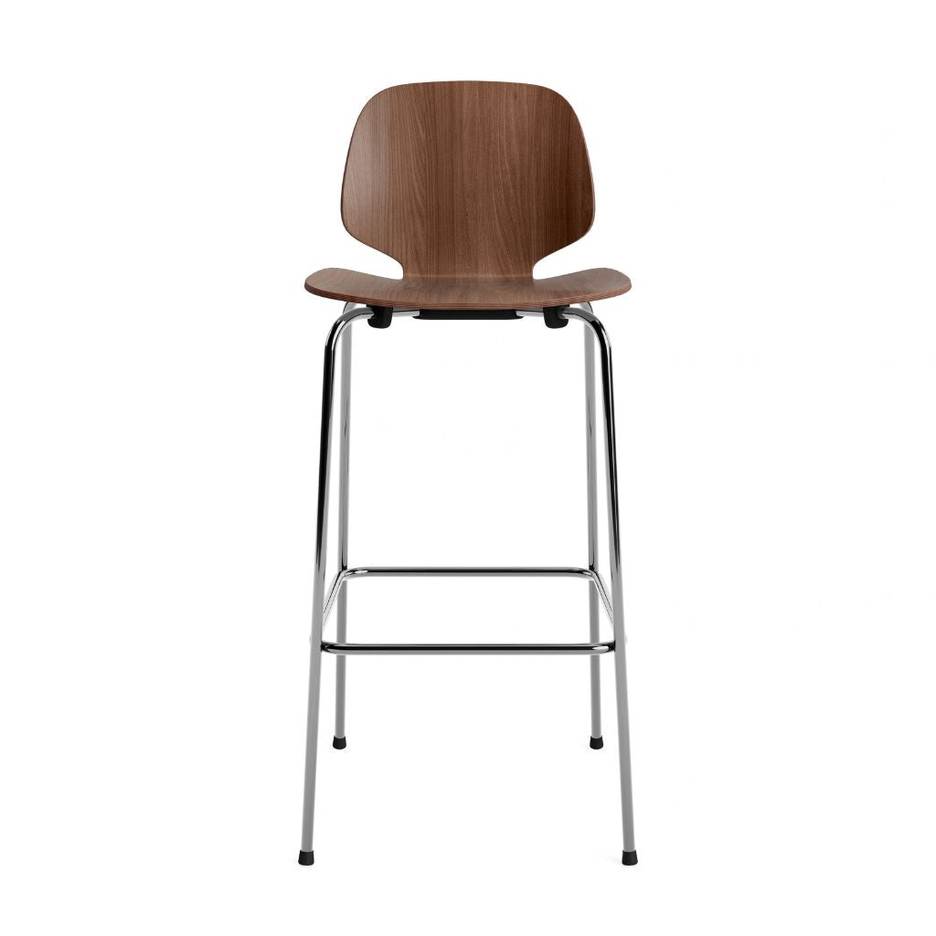 Normann Copenhagen My Chair Barstol 75 cm, Krom/Valnød