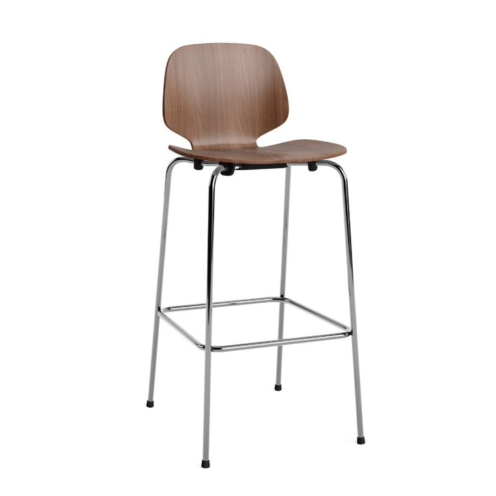 Normann Copenhagen My Chair Barstol 75 cm, Krom/Valnød