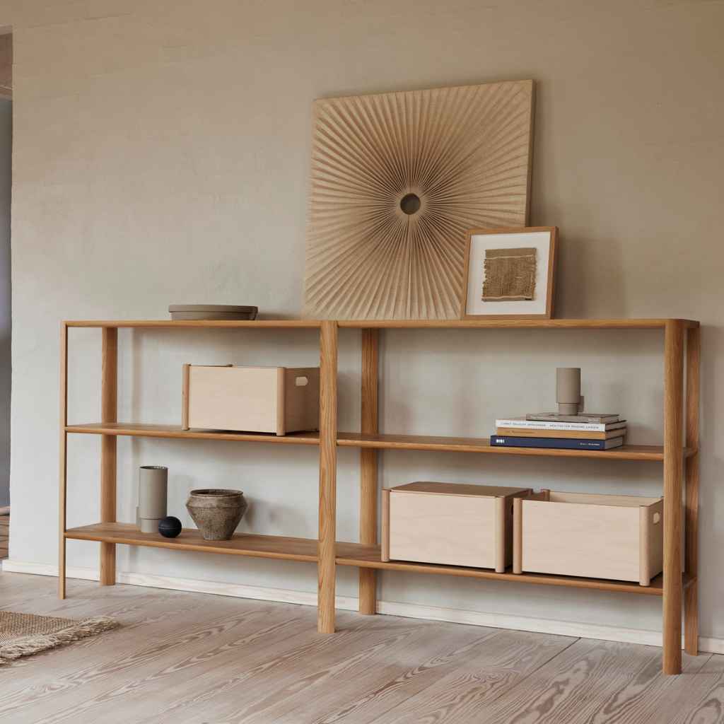 Form & Refine Leaf Reol 2x3, Hvidolieret Eg