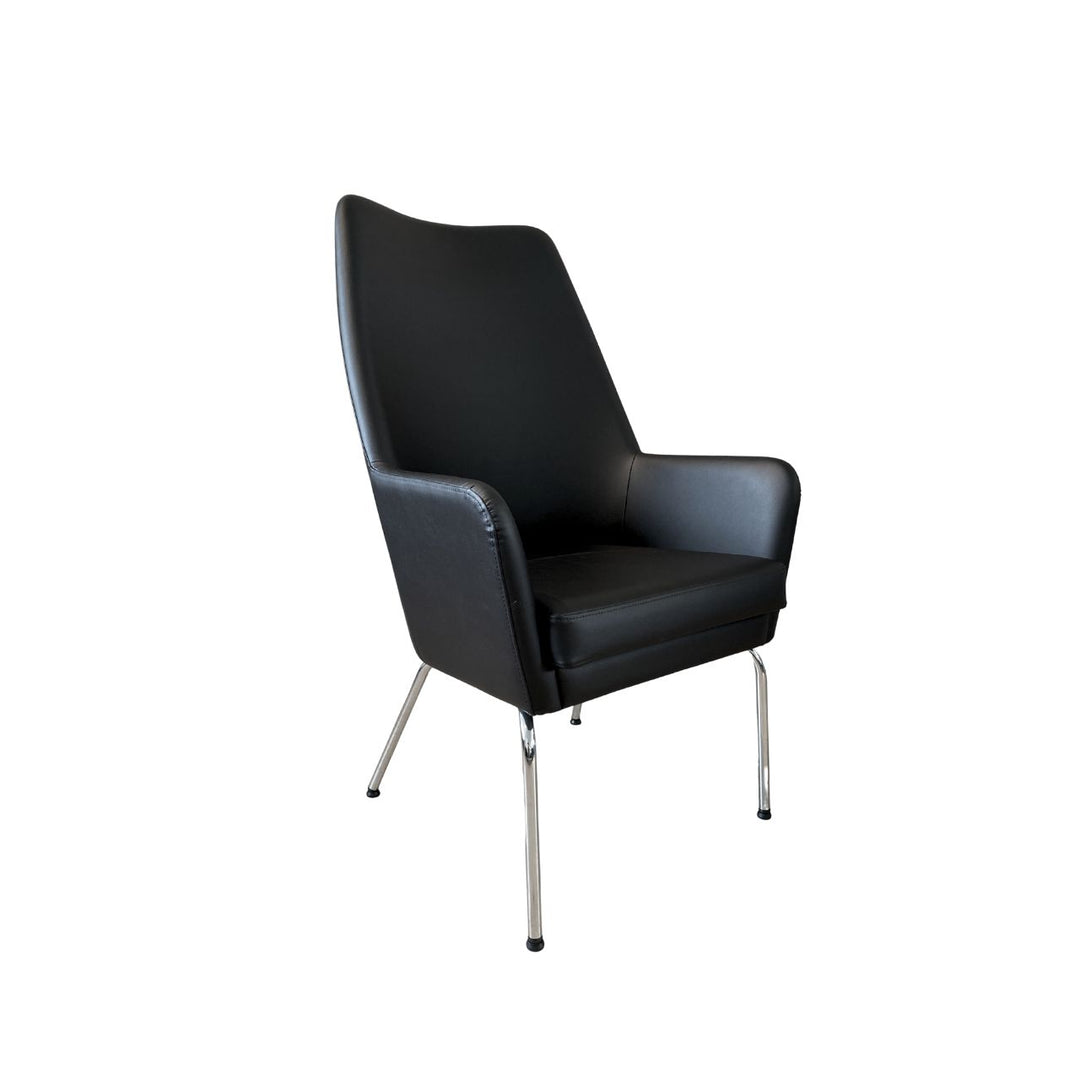 Skipper Furniture Uni Loungestol Høj, Sort / Krom