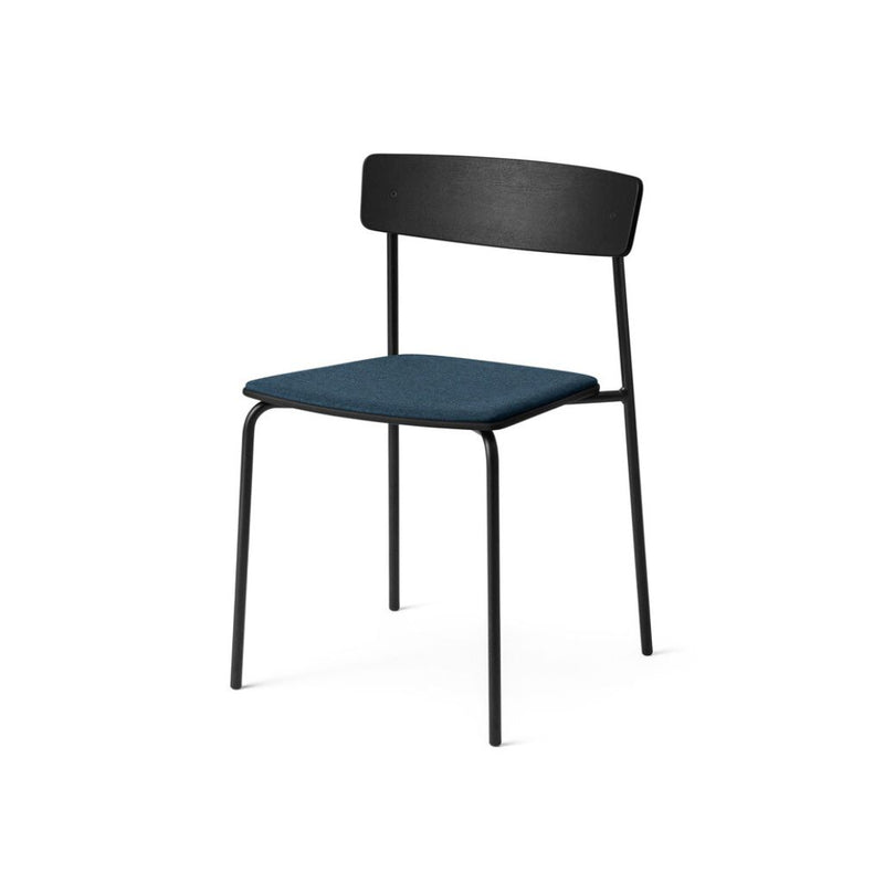 TAKT Cross Chair Tube Stol, Sortlakeret eg / Remix Dark Petrol