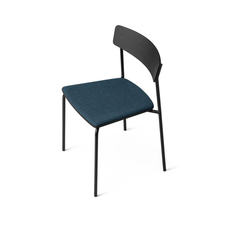 TAKT Cross Chair Tube Stol, Sortlakeret eg / Remix Dark Petrol