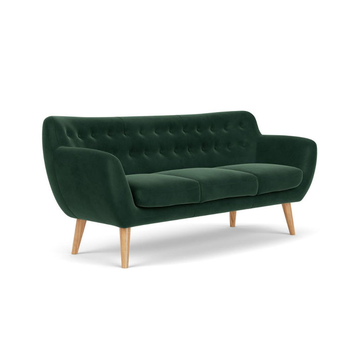 Anne 3 Personers Sofa - Velour Lux Dark Green