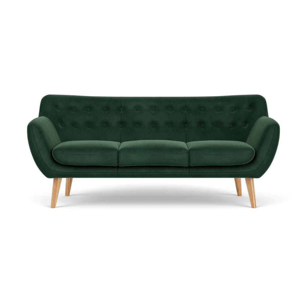 Anne 3 Personers Sofa - Velour Lux Dark Green