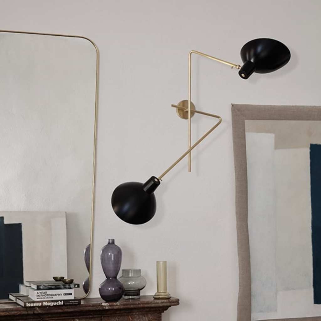 Astep VV Cinquanta Twin Væglampe, Sort / Messing