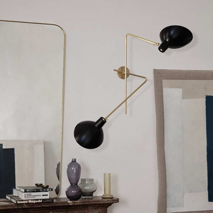 Astep VV Cinquanta Twin Væglampe, Sort / Messing