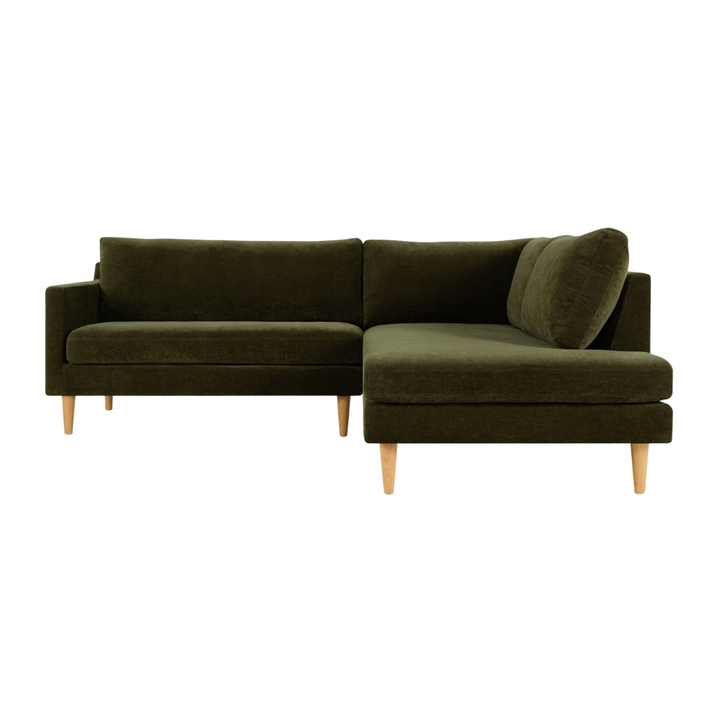 Astha Hjørnesofa (Højrevendt) - Moss Olive