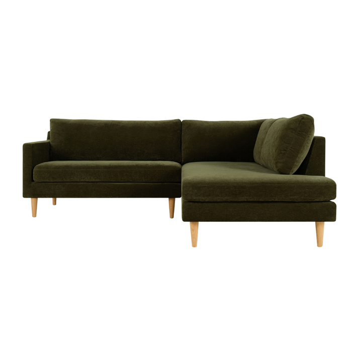 Astha Hjørnesofa (Højrevendt) - Moss Olive