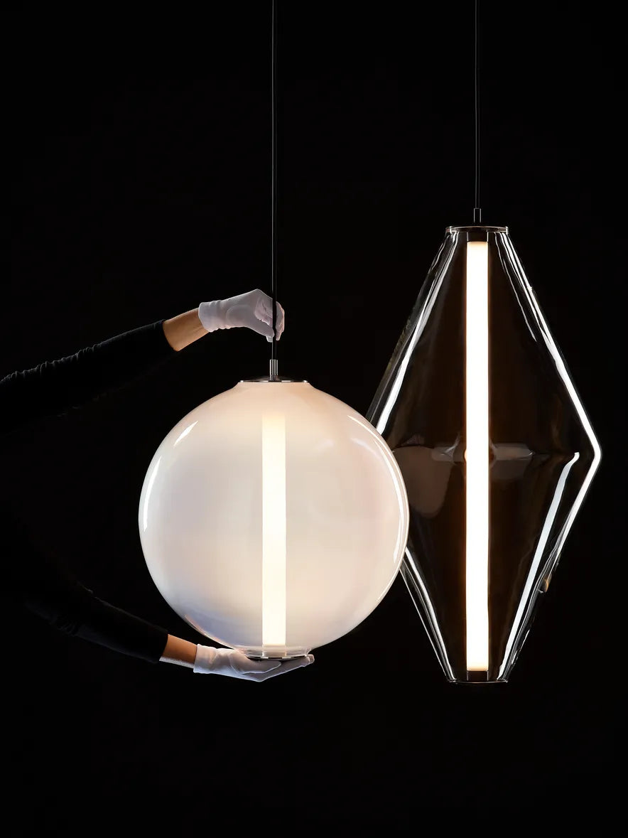 BOMMA Buoy Double Cone Pendelleuchte, Weiß/Silber (DALI dim)