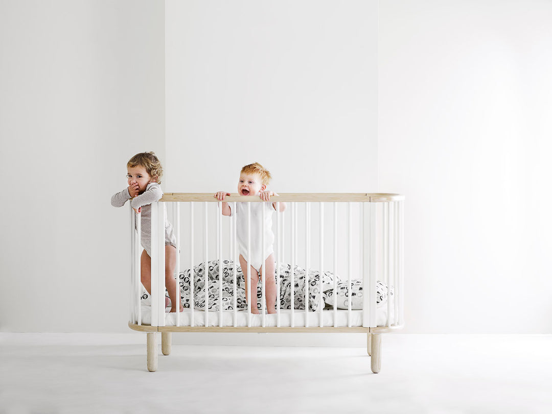 FLEXA Tremmeseng 140x70cm, Hvid / Bøg