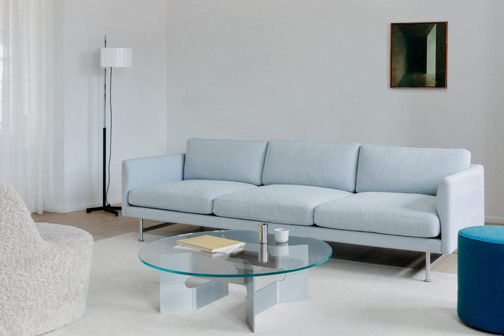 Fredericia Calmo 5623  3-seater Sofa, 80 cm - Hallingdal 65 , 407 / Matte chrome legs