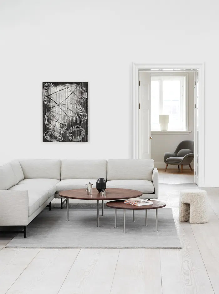 Fredericia Calmo Elements Config. F Hjørnesofa - Beige (Ruskin Oatmeal 7757/64) / Sort metal