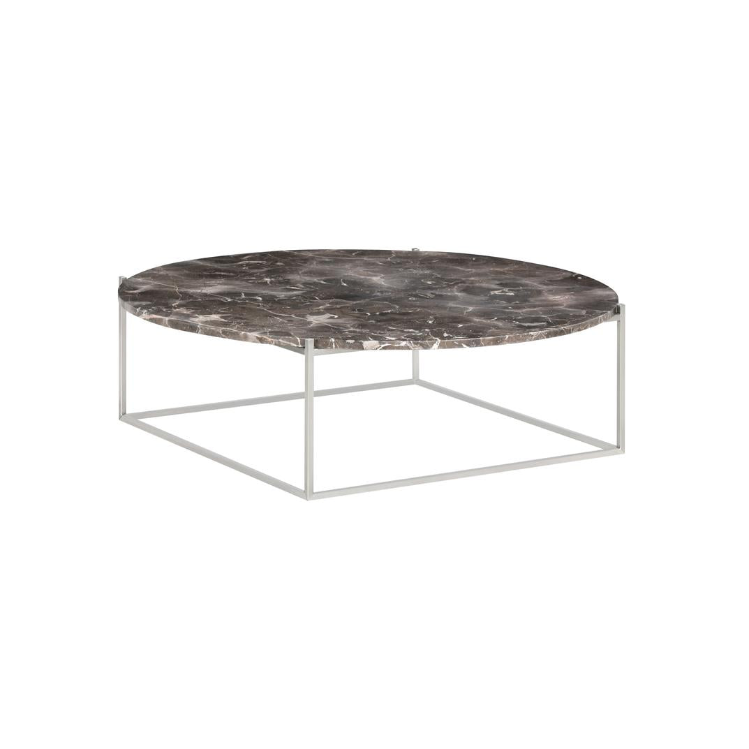 Wendelbo Circle Sidebord Ø100 cm, Pietra Grey-marmor/Børstet stål