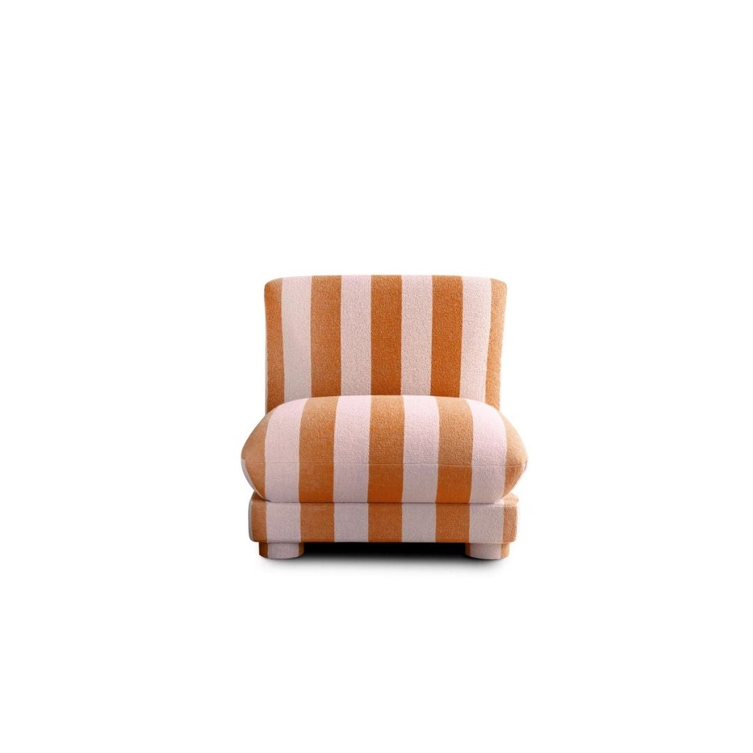 Copenhagen Sofa Lab Harald Loungestol, Striped Orange/Rose