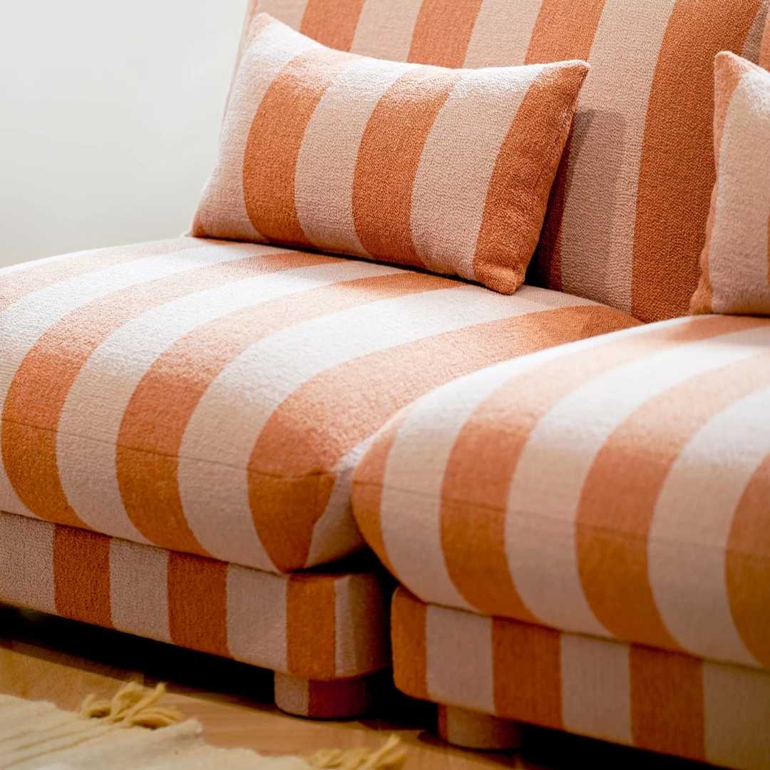 Copenhagen Sofa Lab Harald Loungestol, Striped Orange/Rose