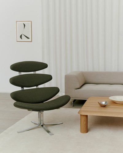 Fredericia Corona Chair Lænestol - Grå / Børstet krom