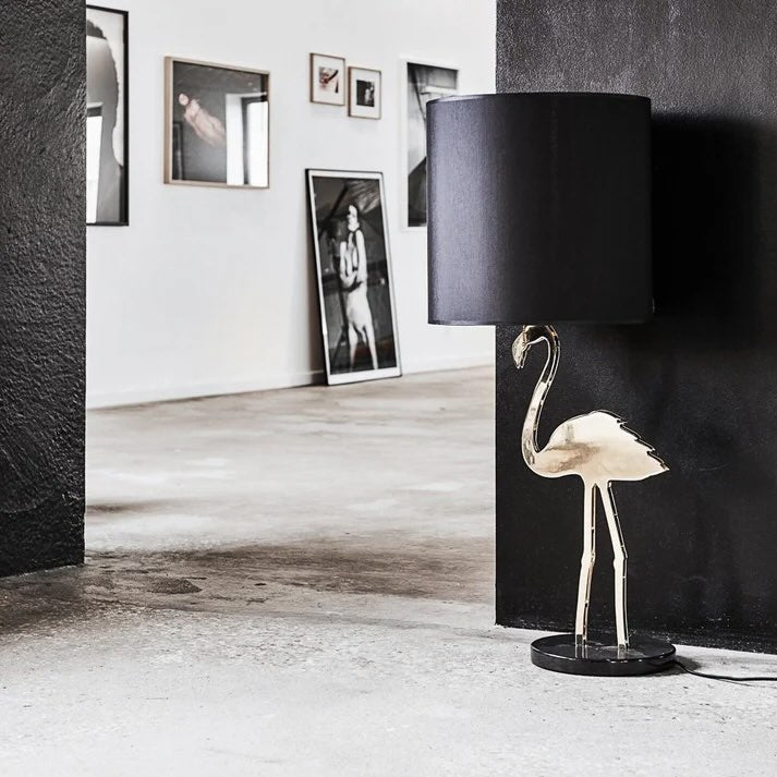 Design By Us Crazy Flamingo Bordlampe, Black/Gold