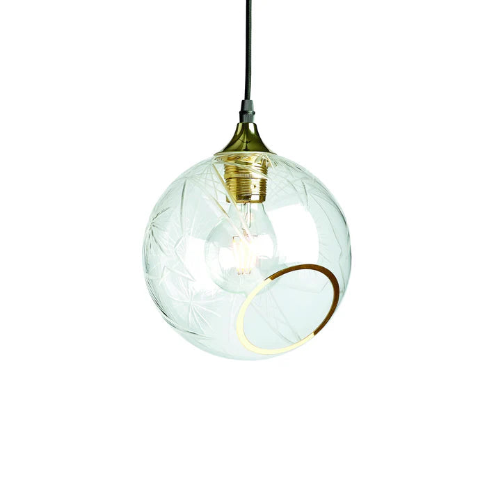 Design By Us Ballroom Diamond Cut Pendel, Clear/Gold