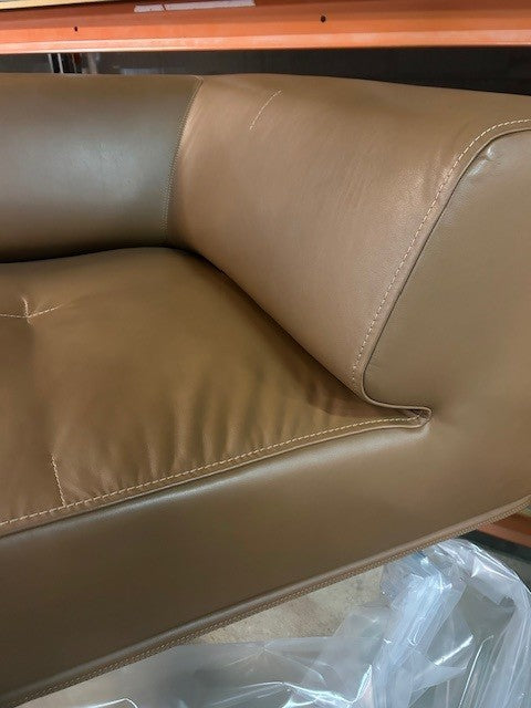 Fredericia Delphi Sofa Model 4511, 3-pers. - Læder Max 91, Nutshell, Børstet Alu Ben