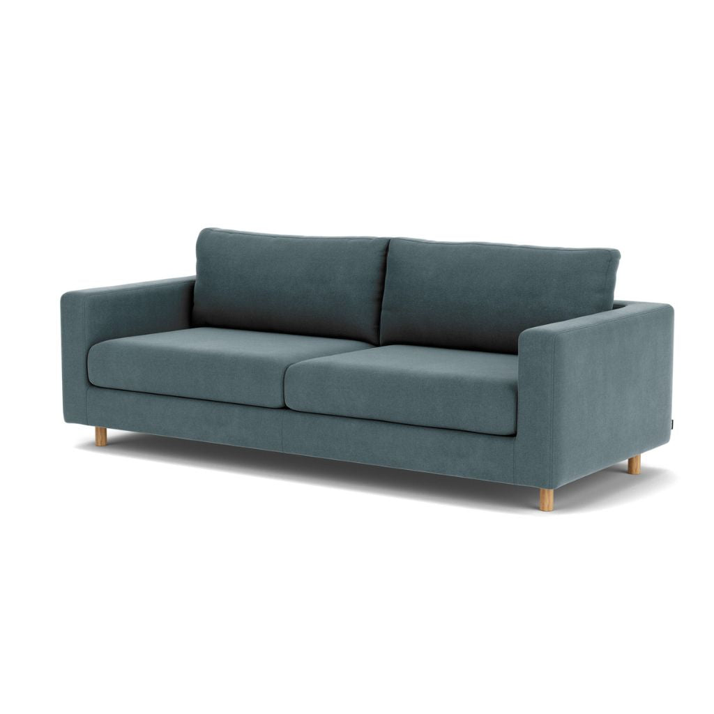 Dylan 3 Personers Sofa - Forest Dust Blue, Oak