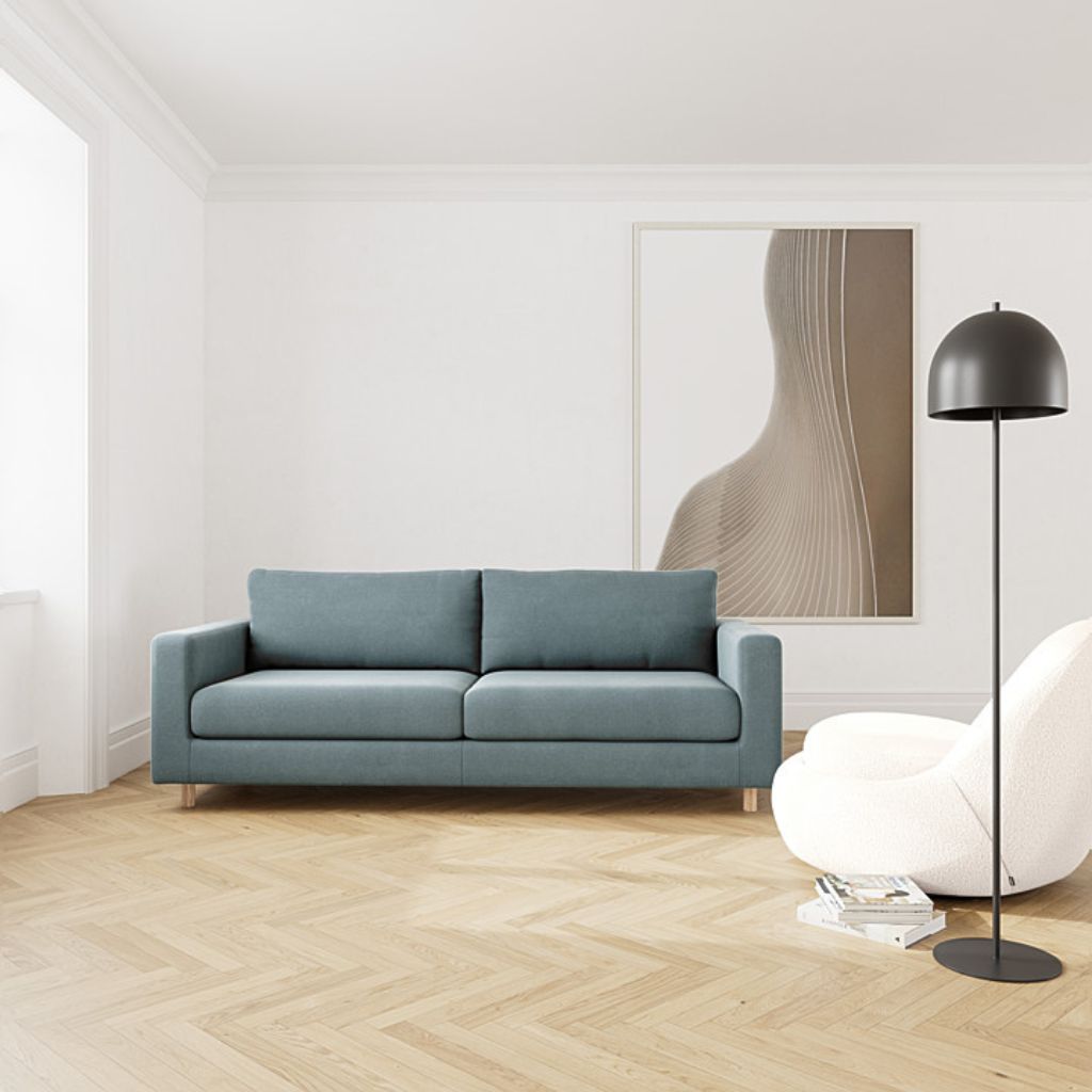 Dylan 3 Personers Sofa - Forest Dust Blue, Oak