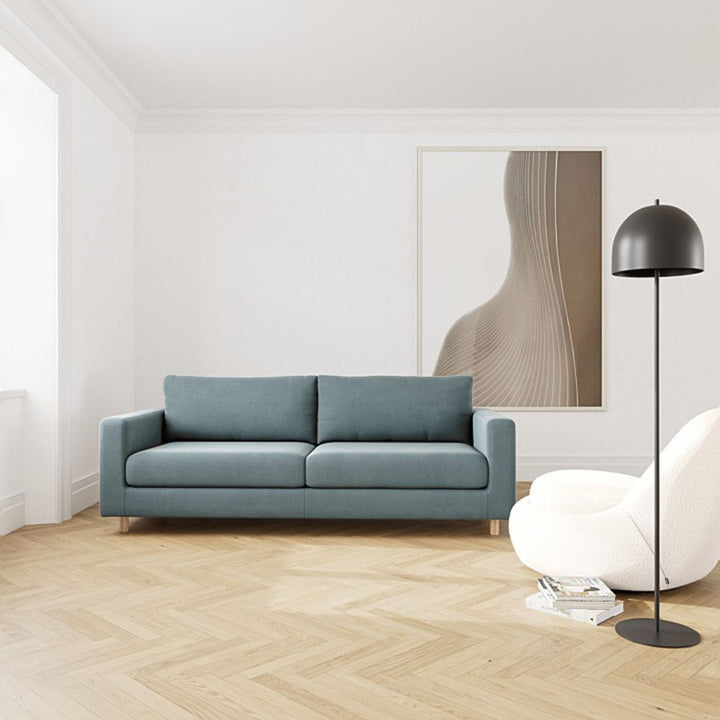 Dylan 3 Personers Sofa - Forest Dust Blue, Oak